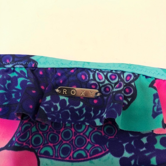 Roxy ruffle bikini bottom EUC sz 14 pink purple - Picture 3 of 11